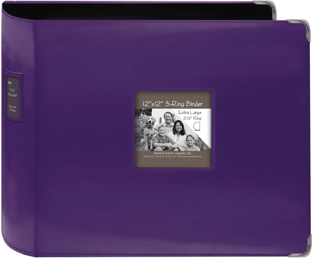 Pioneer Sewn Leatherette 3-Ring Binder 12"X12"-Bright Purple
Pioneer Sewn Leatherette 3-Ring Binder 12"X12"-Bright Purple