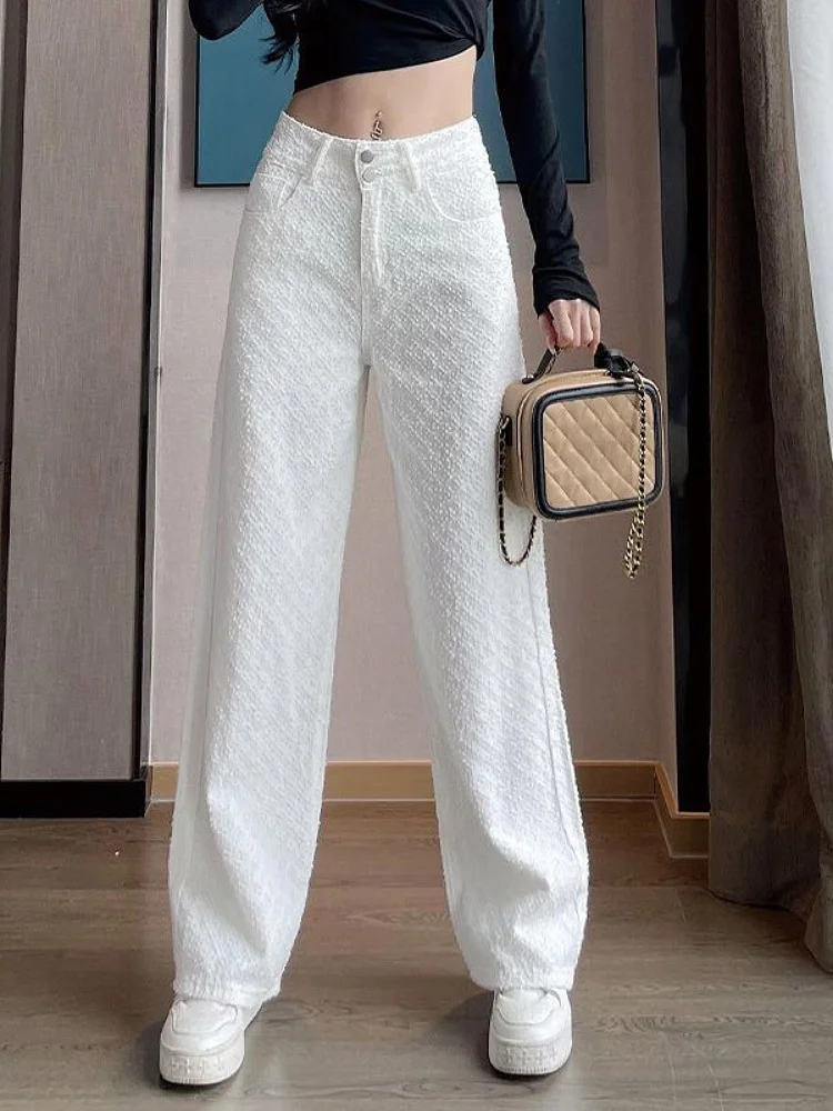 High Waist Wide Leg Straight Cut Jeans Women's Summer New Sle White Loose Slimming Design Floor-Length Trousers
High Waist Wide Leg Straight Cut Jeans Women's Summer New Sle White Loose Slimming Design Floor-Length Trousers