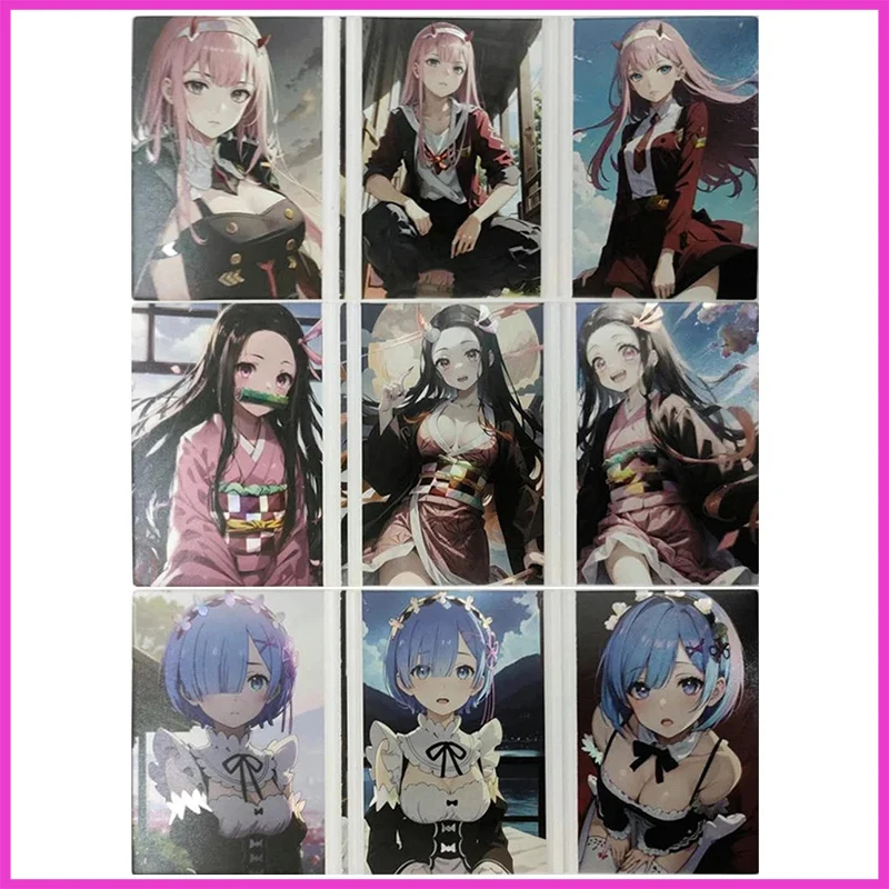 Anime Goddess Story Rare Limited HR Tri-fold Refractive Flash Cards Rem Nezuko Toys for boys Collectible Cards Birthday Gifts
Anime Goddess Story Rare Limited HR Tri-fold Refractive Flash Cards Rem Nezuko Toys for boys Collectible Cards Birthday Gifts