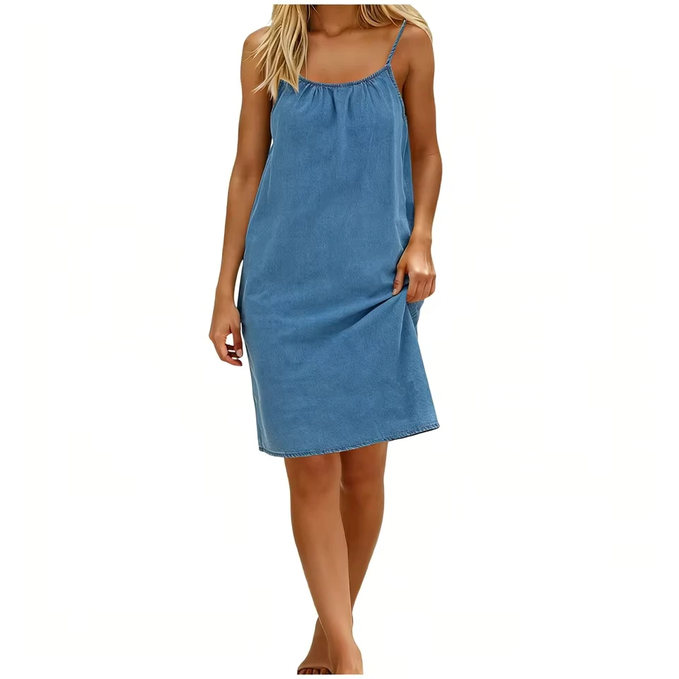 Women'S Fashion Casual Solid Color Backless Denim Dress With Straps Elegant Party Dresses For Women Sling Dress
Women'S Fashion Casual Solid Color Backless Denim Dress With Straps Elegant Party Dresses For Women Sling Dress