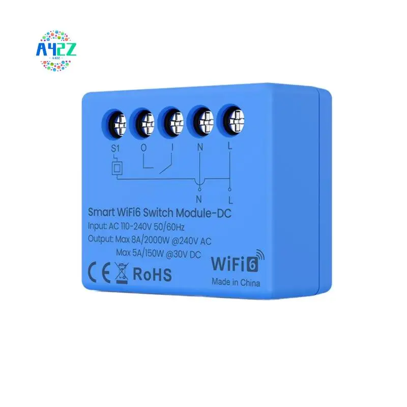 A42Z-Wifi 6 Smart Switch Smart Home DIY Breaker Relay With Dry Contact DC/AC Neutral/Live Contact Relay Function Control