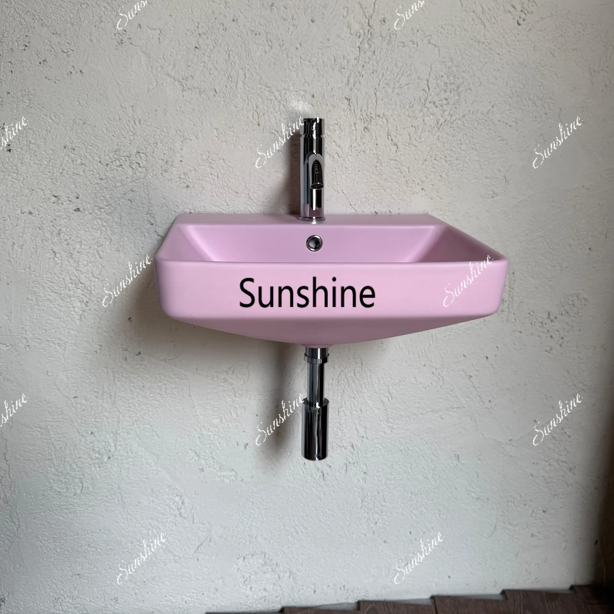 Pink modern wall-mounted wash basin, color deepening inner tank wall-mounted
Pink modern wall-mounted wash basin, color deepening inner tank wall-mounted