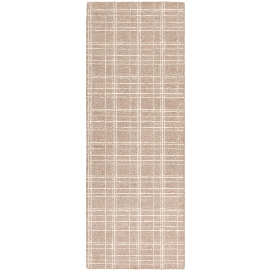 Beige Plaid Wool Indoor Runner Rug 2'6"x7'
Beige Plaid Wool Indoor Runner Rug 2'6"x7'