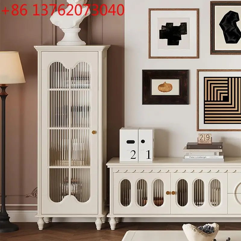 American solid wood wine cabinet glass door TV cabinet next to storage cabinet living room white
American solid wood wine cabinet glass door TV cabinet next to storage cabinet living room white