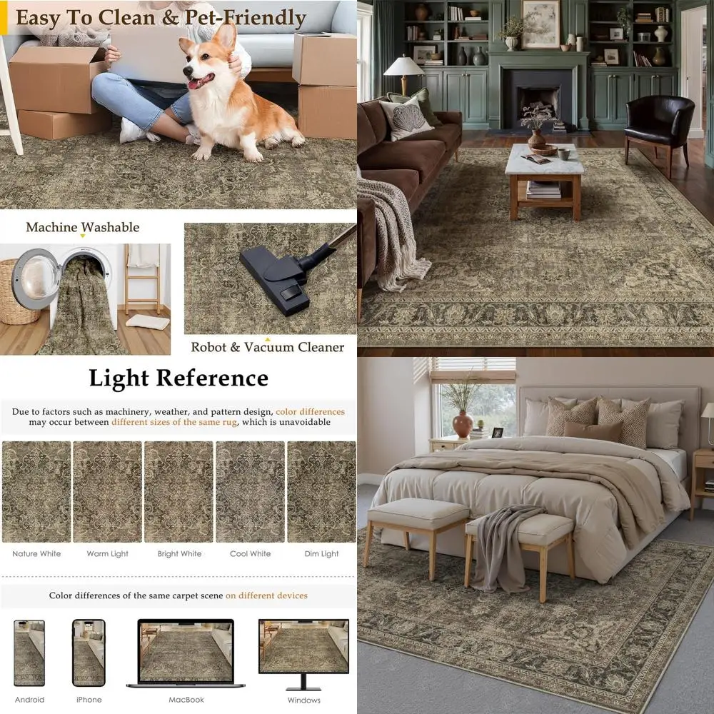 Винтажный коричневый коврик 8x10 — мягкий, моющийся, нескользящий для гостиной, спальни, столовой и офиса
Винтажный коричневый коврик 8x10 — мягкий, моющийся, нескользящий для гостиной, спальни, столовой и офиса