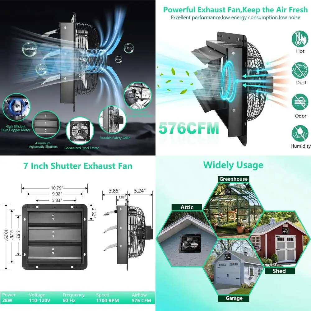 7-дюймовый настенный вентилятор на чердаке с переключателем ВКЛ/ВЫКЛ, идеально подходит для куриных куриных, теплиц, сараев, гаражей, сараев — 576
7-дюймовый настенный вентилятор на чердаке с переключателем ВКЛ/ВЫКЛ, идеально подходит для куриных куриных, теплиц, сараев, гаражей, сараев — 576