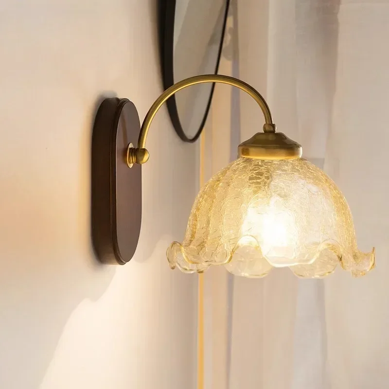 SANDYHA Nordic Glass Bedside Lamps Retro Wooden Wall Lamp LED Lighting Fixtures For Bedroom Living Room Foyer Home Decoration
SANDYHA Nordic Glass Bedside Lamps Retro Wooden Wall Lamp LED Lighting Fixtures For Bedroom Living Room Foyer Home Decoration