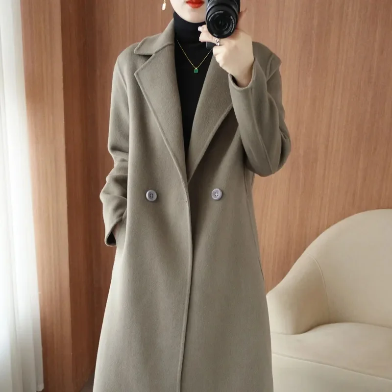 Women's Soft Loose Woolen Coat, Long Sleeve, Welt Pockets, Oversized, Female Outerwear, Chic Overcoat, Fashion
Women's Soft Loose Woolen Coat, Long Sleeve, Welt Pockets, Oversized, Female Outerwear, Chic Overcoat, Fashion