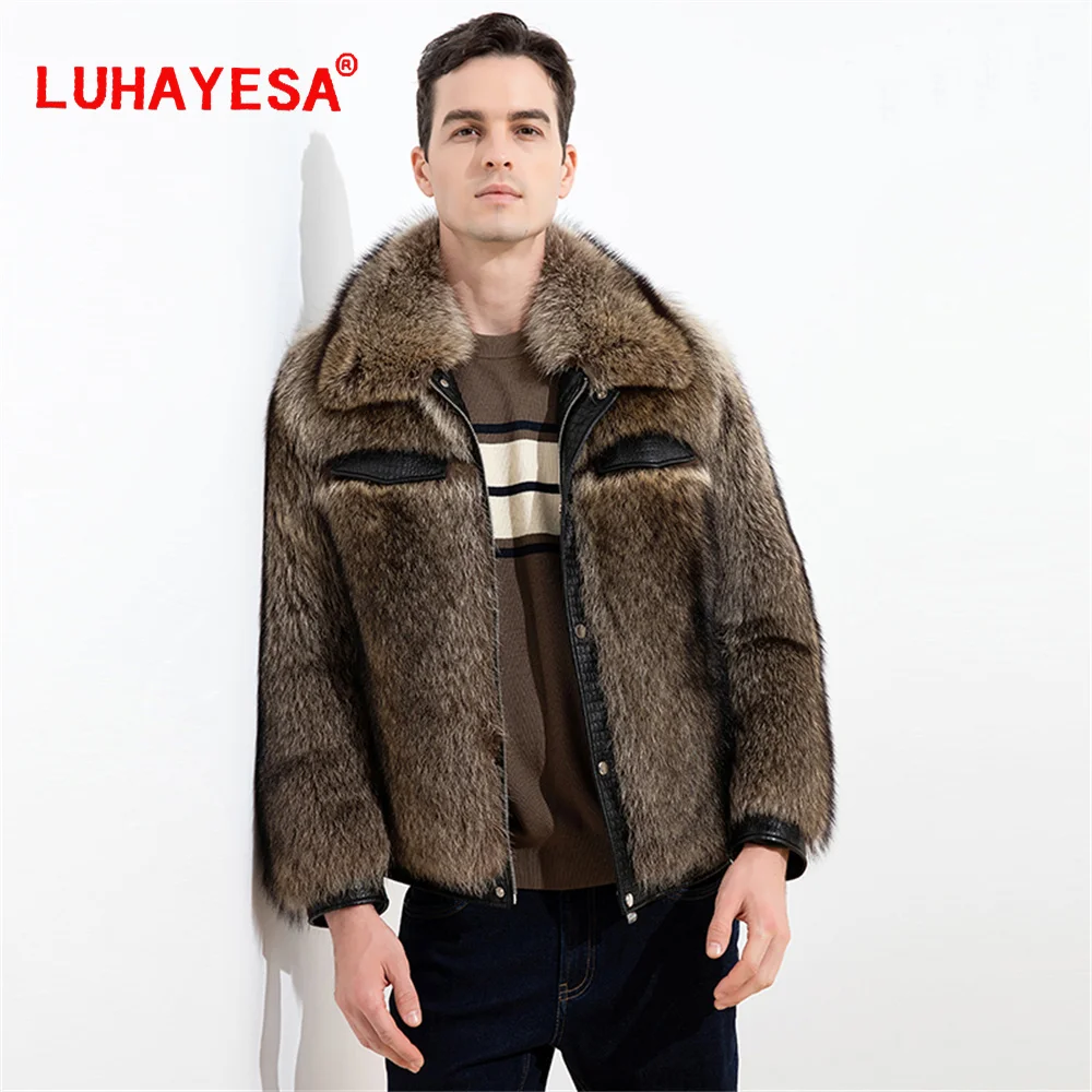LUHAYESA 2022 Men Luxury Raccoon Dog Fur Coat Winter Real Fur Coats Casual Fashion Male Fluffy Fur Clothing
LUHAYESA 2022 Men Luxury Raccoon Dog Fur Coat Winter Real Fur Coats Casual Fashion Male Fluffy Fur Clothing