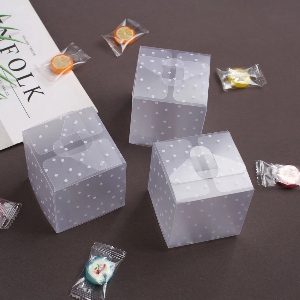 50PCS Translucence Plastic Candy Box PVC Dot Candy Boxes Chocolate Gift Treat Boxes Wedding Party Favor - 6x6x6cm
50PCS Translucence Plastic Candy Box PVC Dot Candy Boxes Chocolate Gift Treat Boxes Wedding Party Favor - 6x6x6cm