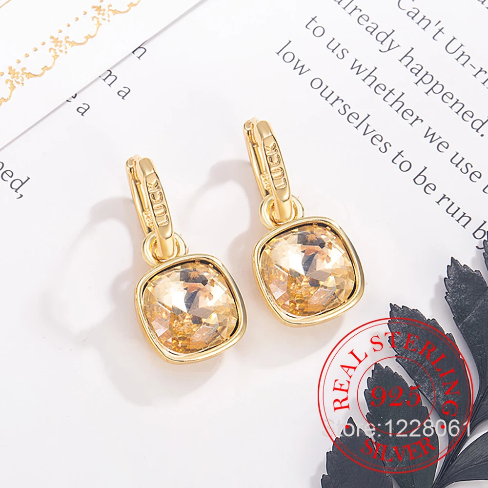 925 Sterling Silver Jewelry Amber Square Zircon Crystal Hoop Earrings for Women Wedding Party Jewelry for Girls Friend Gift
925 Sterling Silver Jewelry Amber Square Zircon Crystal Hoop Earrings for Women Wedding Party Jewelry for Girls Friend Gift