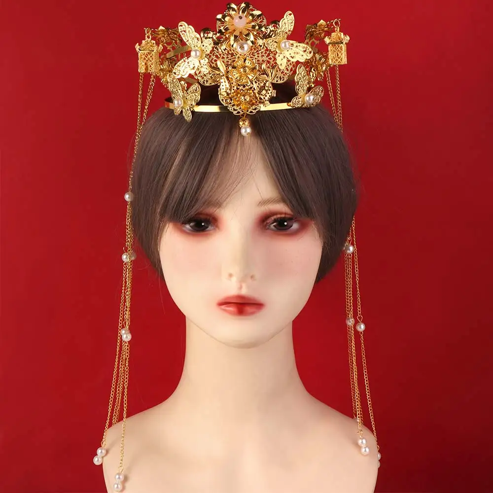 Exquisite Chinese Style Bride Hair Crown Luxury Tassel Wedding Hair Crown Flower Gem Women Hanfu Hairpin with Earrings
Exquisite Chinese Style Bride Hair Crown Luxury Tassel Wedding Hair Crown Flower Gem Women Hanfu Hairpin with Earrings