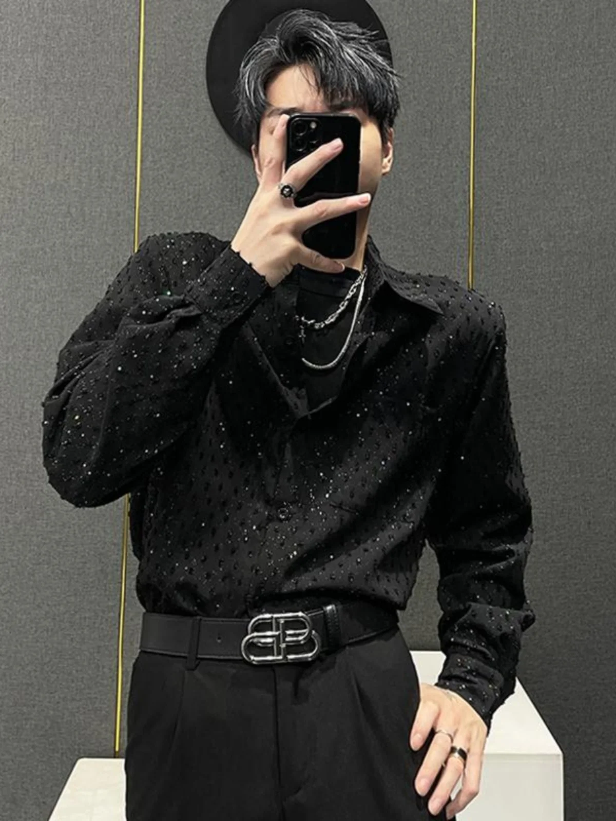 Мужская свободная длинная футболка-поло весна-осень 2025: Новинка, корейский дизайн, с термотрансферными пайетками, модель Haome
Мужская свободная длинная футболка-поло весна-осень 2025: Новинка, корейский дизайн, с термотрансферными пайетками, модель Haome