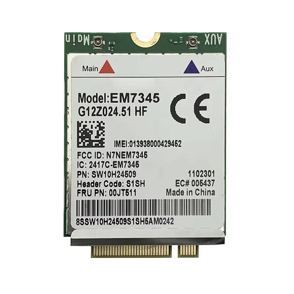 EM7345 FRU 04X6014 LTE M.2 Module LTE / HSPA+ Mobile Broadband 4G WWAN Card For Yoga 15 T440 W540 T440P X240 L540 X250 Laptop
EM7345 FRU 04X6014 LTE M.2 Module LTE / HSPA+ Mobile Broadband 4G WWAN Card For Yoga 15 T440 W540 T440P X240 L540 X250 Laptop