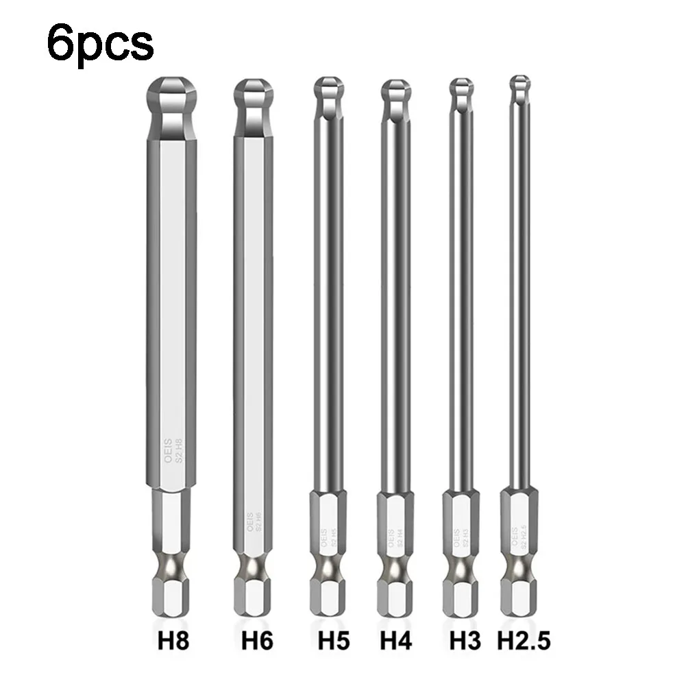 6pcs Ball End Screwdriver Bit Set Hex Bit 100mm Long Magnetic Screw Driver Bit Ball Head 1/4 Inch Hex Screwdriver Bit Hand Tools
6pcs Ball End Screwdriver Bit Set Hex Bit 100mm Long Magnetic Screw Driver Bit Ball Head 1/4 Inch Hex Screwdriver Bit Hand Tools