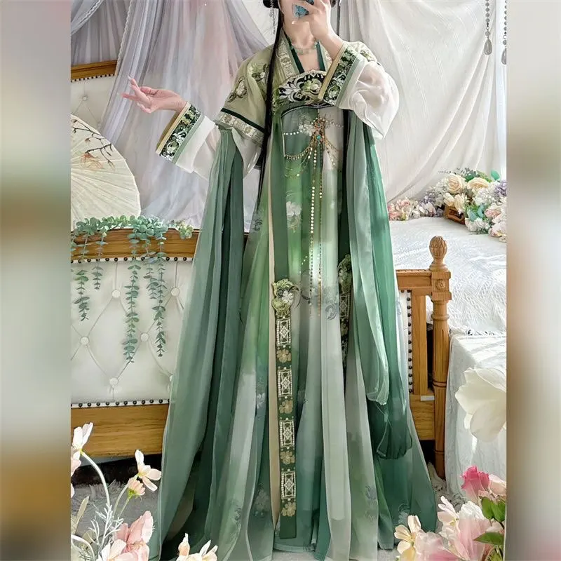 Chinese Hanfu Dress Women Green Embroidered Tang Dynasty Hanfu Halloween Carnival Cosplay Costume Party Hanfu Dress Plus Size
Chinese Hanfu Dress Women Green Embroidered Tang Dynasty Hanfu Halloween Carnival Cosplay Costume Party Hanfu Dress Plus Size