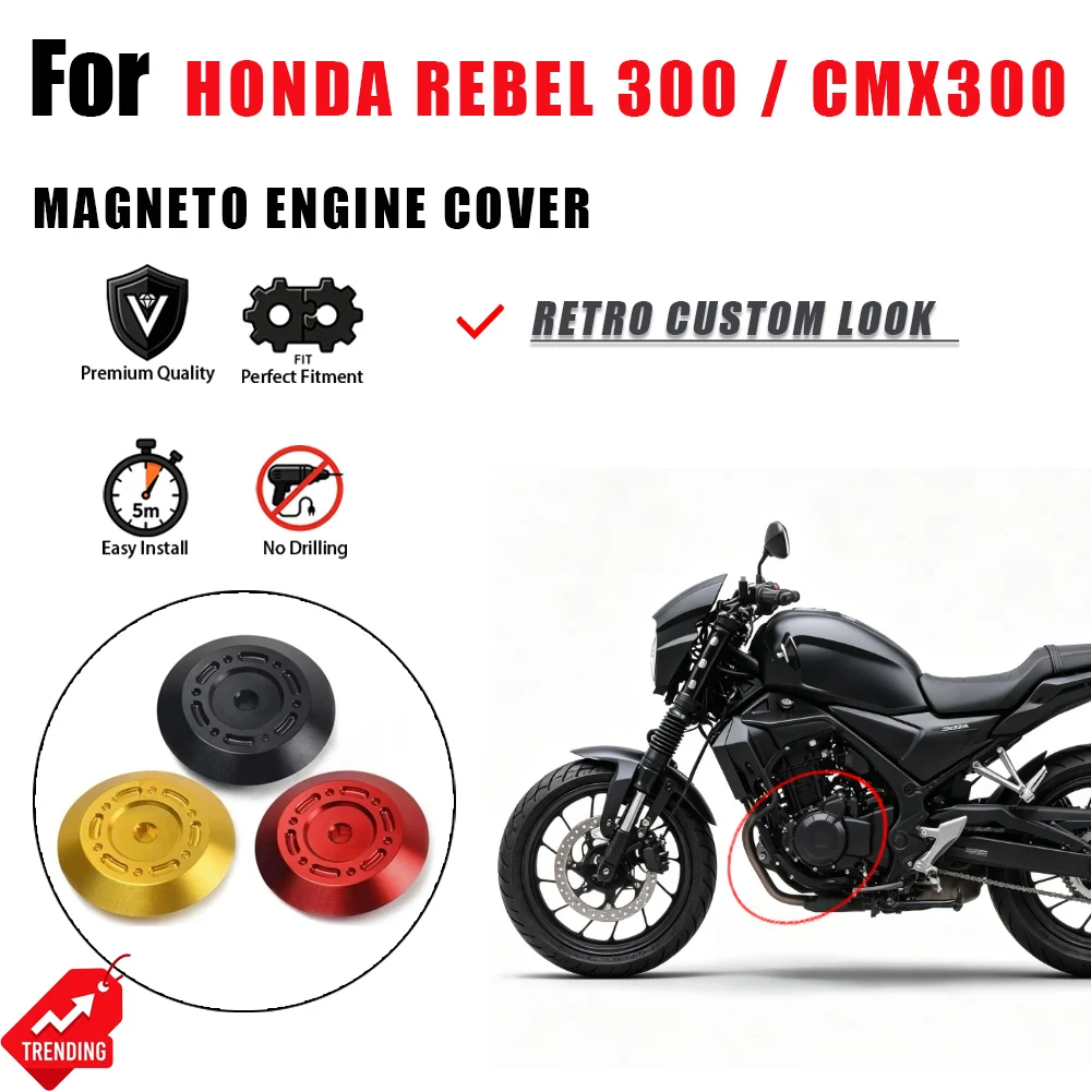 For Honda Rebel 300 CMX300 CM300 Motorcycle Magneto Cover Aluminum Alloy Engine Side Cover Decorative Accesorios Moto Parts
For Honda Rebel 300 CMX300 CM300 Motorcycle Magneto Cover Aluminum Alloy Engine Side Cover Decorative Accesorios Moto Parts