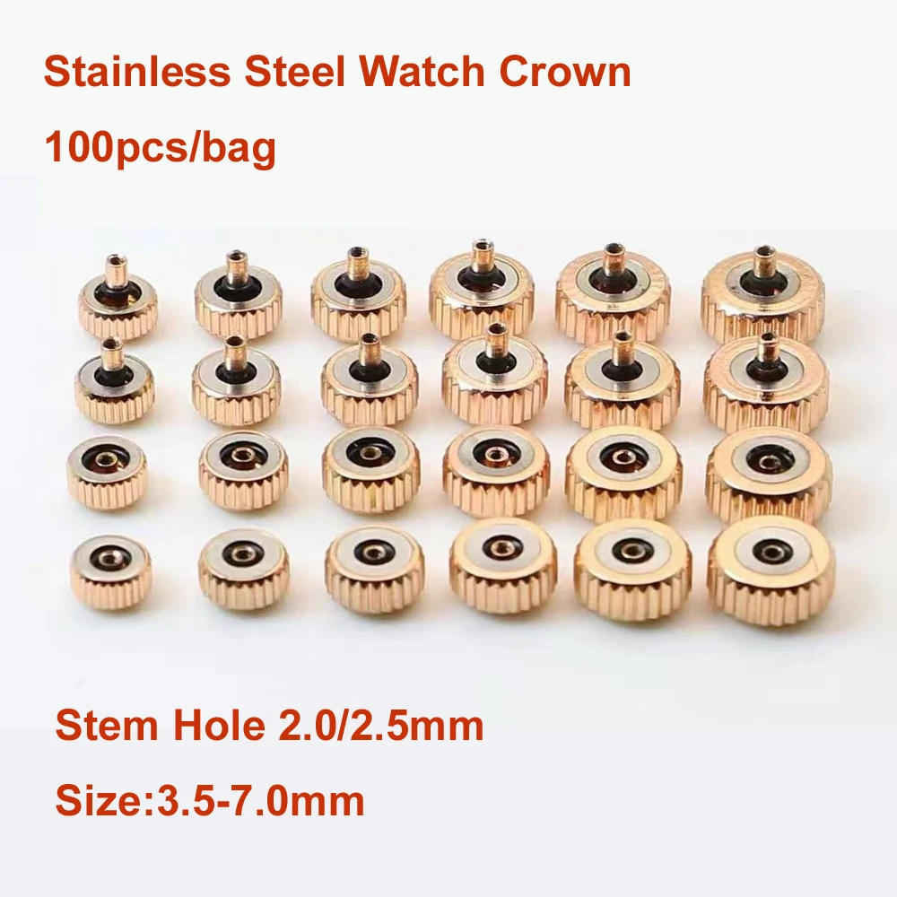 100 шт./лот, заводная головка для часов, нержавеющая сталь, розовое золото, диафрагма 2,0 мм, размер 3,5-8,0 мм, запасные части для ремонта головки часов, оптовая продажа
100 шт./лот, заводная головка для часов, нержавеющая сталь, розовое золото, диафрагма 2,0 мм, размер 3,5-8,0 мм, запасные части для ремонта головки часов, оптовая продажа