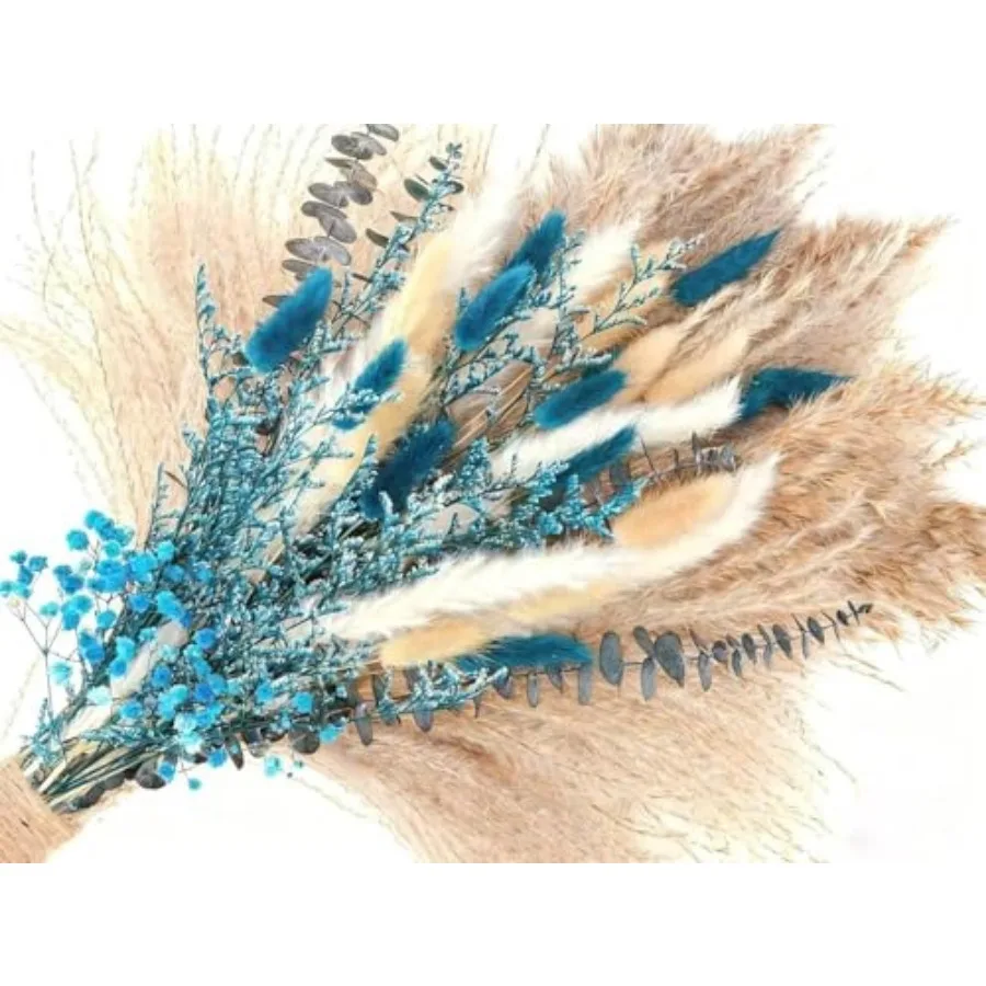 Blue Pampas Grass Bouquet Blue Dried Baby's Breath, Pampas Grass and Eucalyptus Stems, Dried Flower Arrangements for Boho Decor
Blue Pampas Grass Bouquet Blue Dried Baby's Breath, Pampas Grass and Eucalyptus Stems, Dried Flower Arrangements for Boho Decor