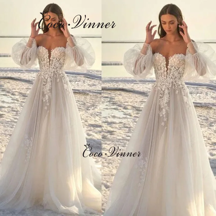 Customized Latern Sleeves Tulle Beach Wedding Dress For Brides 2025 Europe New Sexy V Neck Elegant Simple Wedding Dresses W1388
Customized Latern Sleeves Tulle Beach Wedding Dress For Brides 2025 Europe New Sexy V Neck Elegant Simple Wedding Dresses W1388