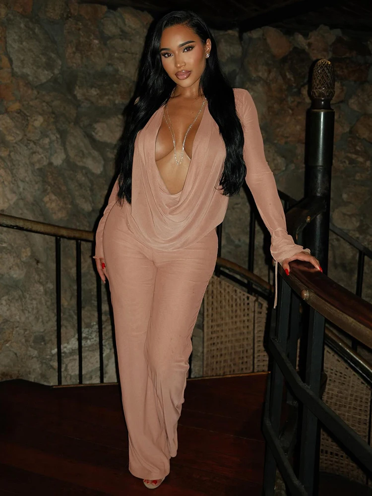 Nibber Simple Wild женский комплект из 2 предметов, сексуальные прозрачные кокетливые футболки с длинными рукавами и свободным воротником + прямые брюки, одинаковая клубная одежда
Nibber Simple Wild женский комплект из 2 предметов, сексуальные прозрачные кокетливые футболки с длинными рукавами и свободным воротником + прямые брюки, одинаковая клубная одежда