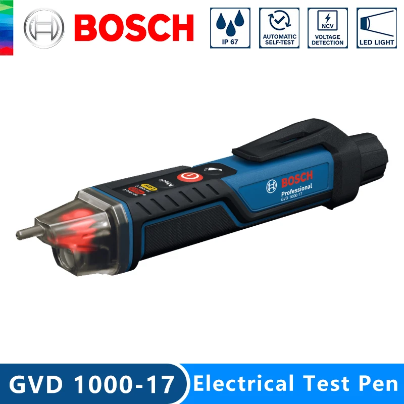 BOSCH GVD 1000-17 Professional Non-contact Voltage Tester IP67 Self-test Dual Voltage Power Tool Accessory
BOSCH GVD 1000-17 Professional Non-contact Voltage Tester IP67 Self-test Dual Voltage Power Tool Accessory