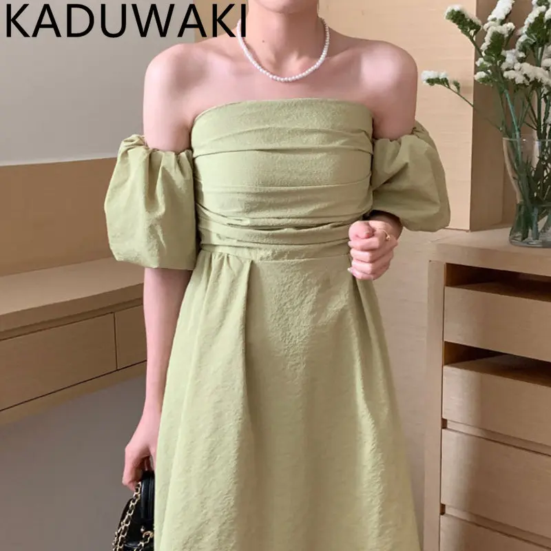 Off Shoulder Tube Tops Dresses Women Puff Sleeve Sexy Ladies Lovely Vestidos Trendy Slim Waist Bodycon Ruched Midi Dress
Off Shoulder Tube Tops Dresses Women Puff Sleeve Sexy Ladies Lovely Vestidos Trendy Slim Waist Bodycon Ruched Midi Dress
