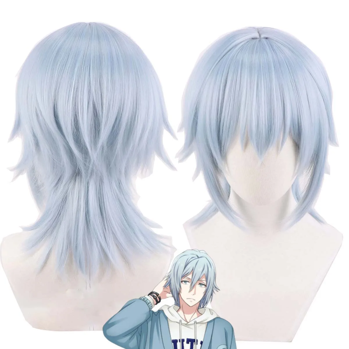 Halloween Costume Props IDOLiSH7 yotsuba tamaki Cosplay Short Blue Heat Resistant Synthetic Hair Wig
Halloween Costume Props IDOLiSH7 yotsuba tamaki Cosplay Short Blue Heat Resistant Synthetic Hair Wig