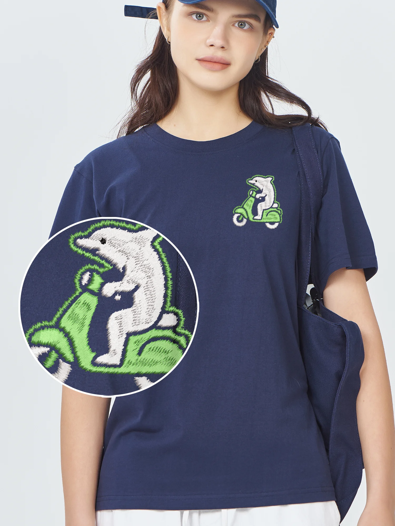 Riding Electric Scooter Dolphin Embroidered Tshirts High Quality Fashion Casual Comfortable Embroidery Short Sleeve
Riding Electric Scooter Dolphin Embroidered Tshirts High Quality Fashion Casual Comfortable Embroidery Short Sleeve