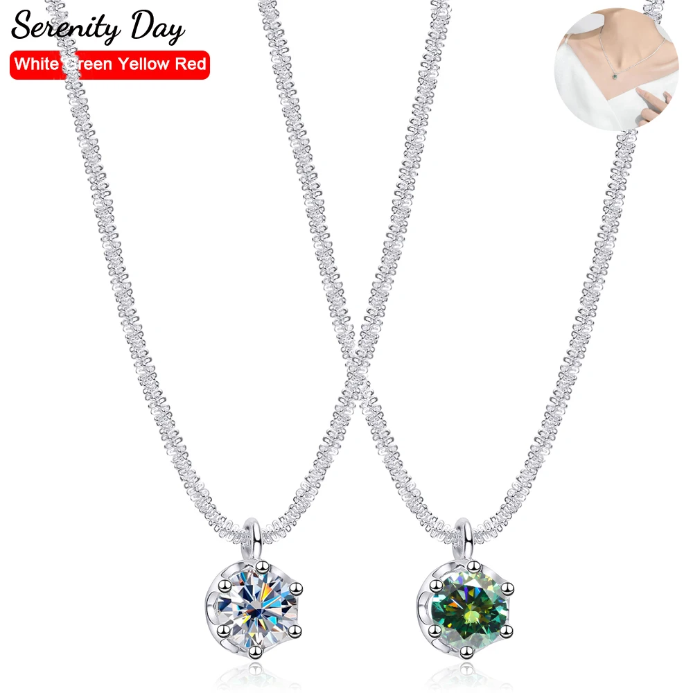 Serenity Day 100% S925 Sterling Silver Plate Pt950 Sparkling Cauliflower Chains Jewelry Colorful Moissanite Necklace For Women
Serenity Day 100% S925 Sterling Silver Plate Pt950 Sparkling Cauliflower Chains Jewelry Colorful Moissanite Necklace For Women