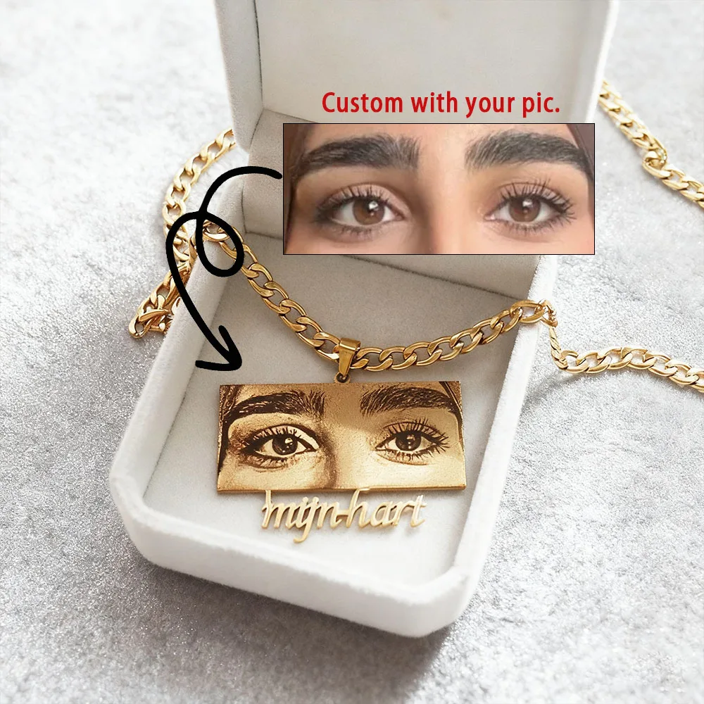 Ожерелье с именной табличкой из изображения глаза на заказ, персонализированное с подвеской в виде имени, цепочка из нержавеющей стали, ювелирное изделие с памятью, подарок для мужчин и женщин
Ожерелье с именной табличкой из изображения глаза на заказ, персонализированное с подвеской в виде имени, цепочка из нержавеющей стали, ювелирное изделие с памятью, подарок для мужчин и женщин