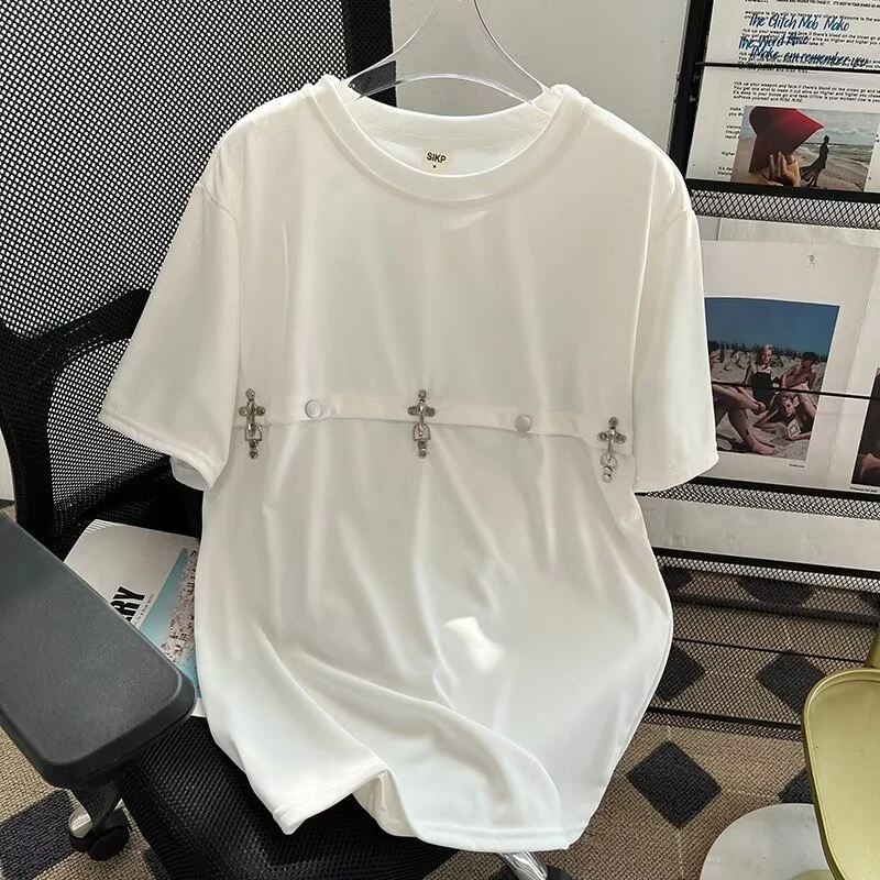 EBAIHUI Korean Solid Color Casual Men's T-shirt Summer Loose Vintage Splicing Design Male Short Sleeved T Shirt Round Neck Top
EBAIHUI Korean Solid Color Casual Men's T-shirt Summer Loose Vintage Splicing Design Male Short Sleeved T Shirt Round Neck Top