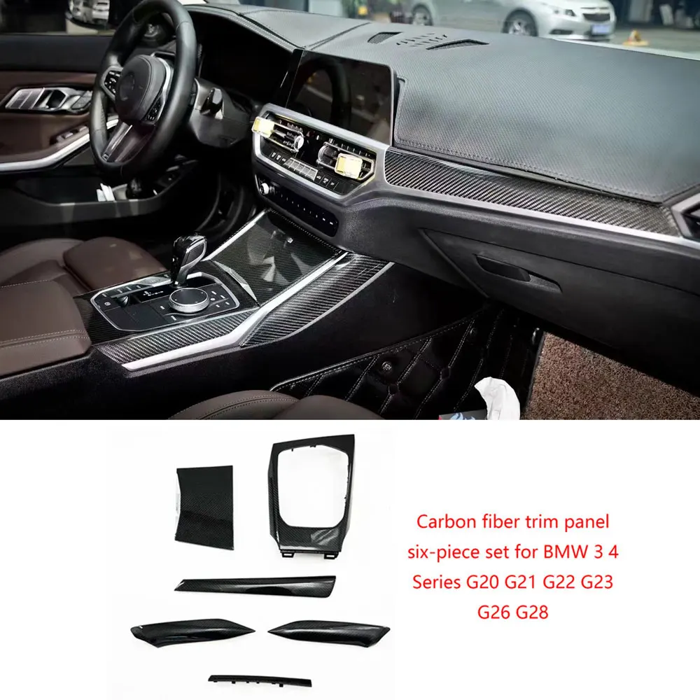 Carbon fiber interior panel set of 6 for BMW 3 4 Series G20 G21 G22 G23 G26 G28 center console shift panel cover
Carbon fiber interior panel set of 6 for BMW 3 4 Series G20 G21 G22 G23 G26 G28 center console shift panel cover