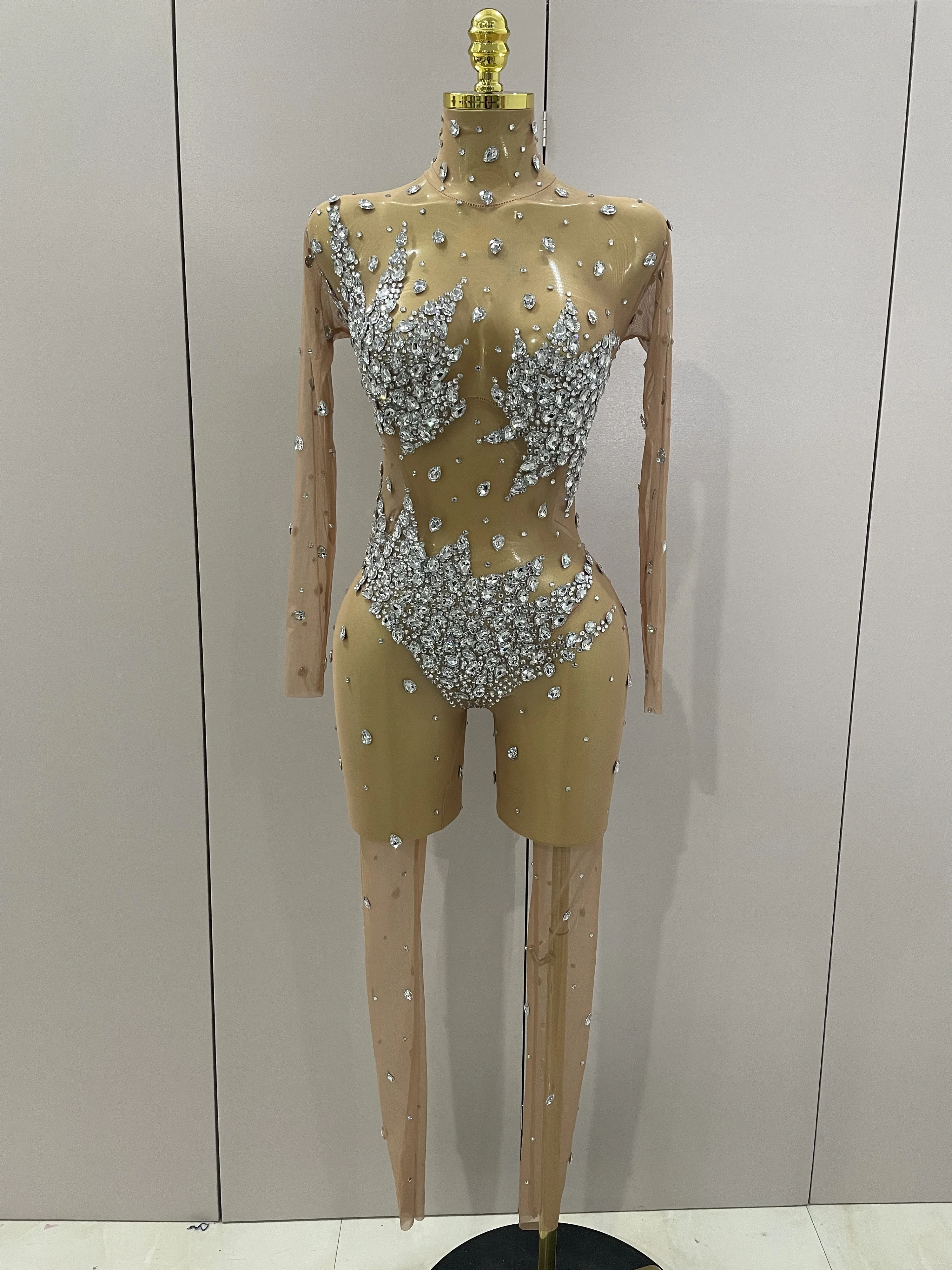 2025 Sparkly Diamonds High Stretch Mesh Jumpsuit Birthday Evening Party Bar Nightclub DJ Female Singer Stage Performance Costume
2025 Sparkly Diamonds High Stretch Mesh Jumpsuit Birthday Evening Party Bar Nightclub DJ Female Singer Stage Performance Costume