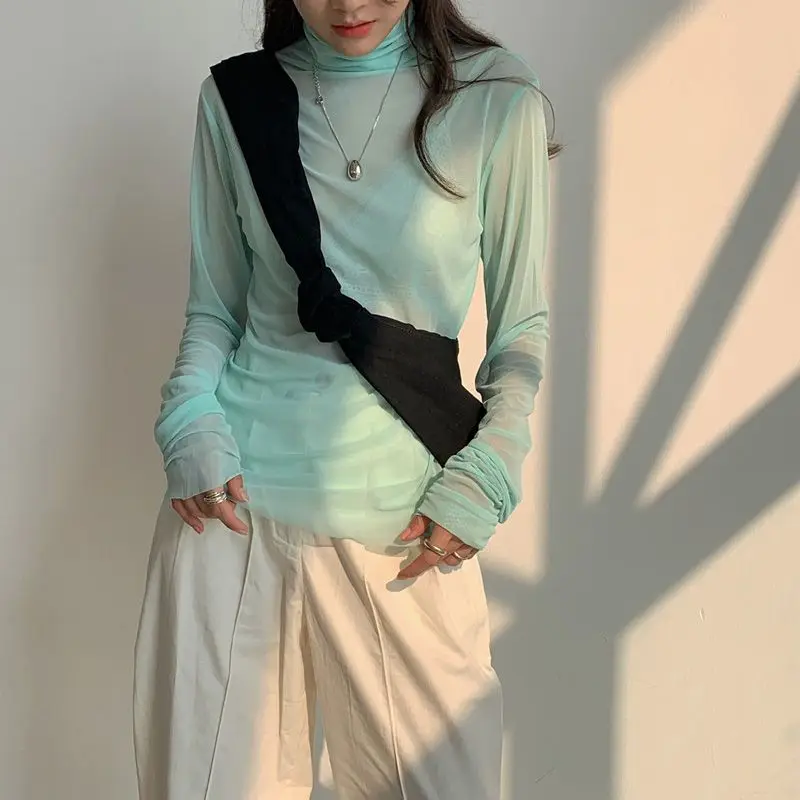 Sweet Harajuku Candy Color Y2k Mesh T-shirt Long Sleeve Women Tops Bottom Shirt All-mach Sun Protection Innerwear Layering Tops
Sweet Harajuku Candy Color Y2k Mesh T-shirt Long Sleeve Women Tops Bottom Shirt All-mach Sun Protection Innerwear Layering Tops