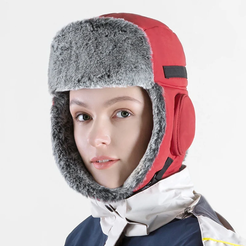 Водонепроницаемая зимняя шапка-траппер с подкладкой из искусственного меха, ветрозащитная защита ушей, теплые шапки для катания на лыжах, езды на велосипеде, холодной погоды
Водонепроницаемая зимняя шапка-траппер с подкладкой из искусственного меха, ветрозащитная защита ушей, теплые шапки для катания на лыжах, езды на велосипеде, холодной погоды