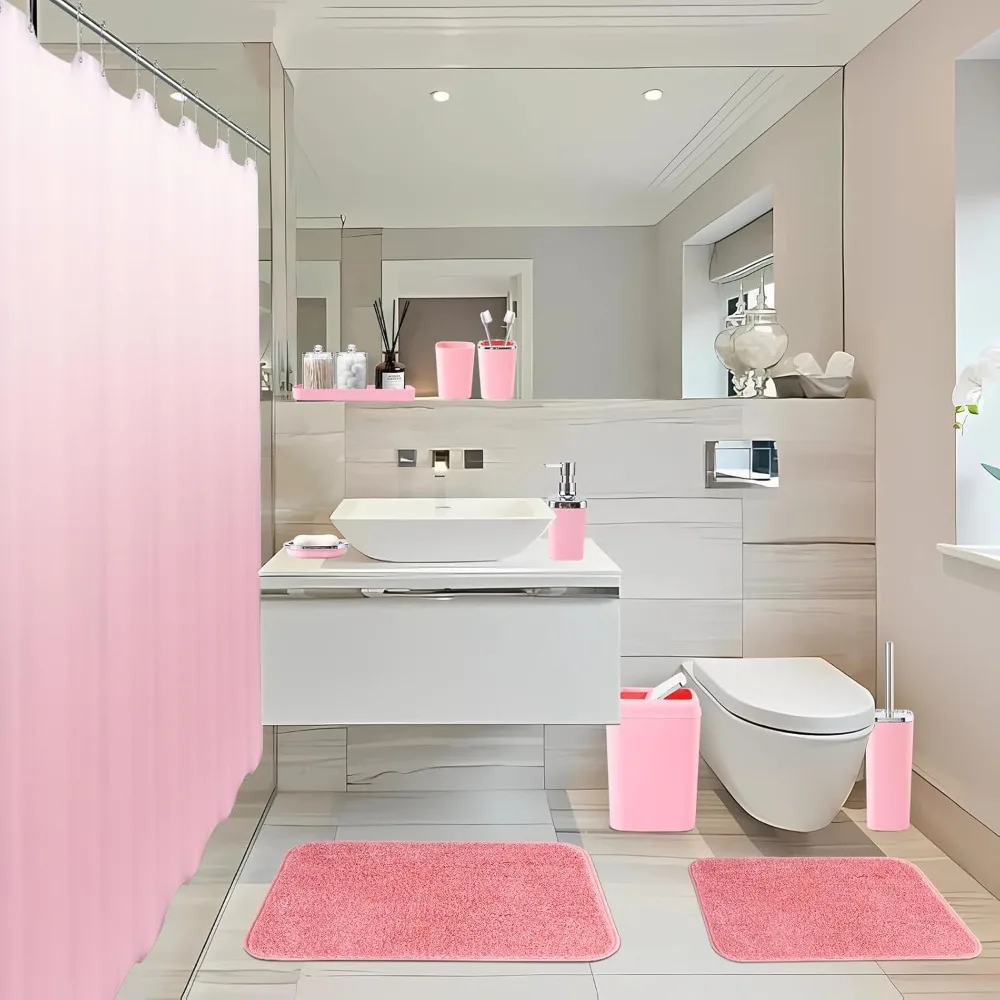 Bathroom Accessory Set–Bathroom Sets with Shower Curtain and Rugs, Non Slip Bathroom Rugs Super Absorbent, - Innovative design
Bathroom Accessory Set–Bathroom Sets with Shower Curtain and Rugs, Non Slip Bathroom Rugs Super Absorbent, - Innovative design