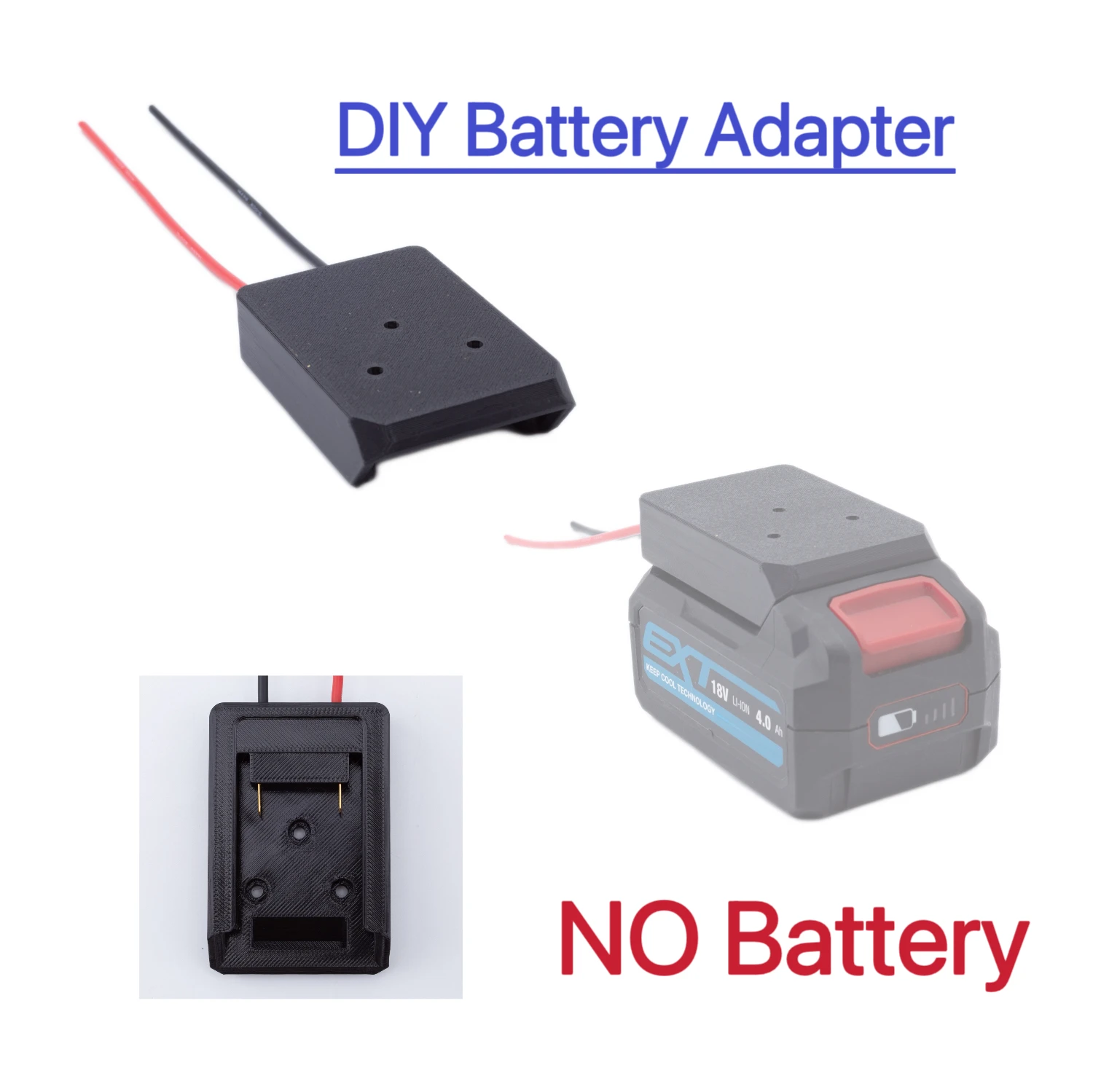 DIY Battery Adapter For ERbauer EXT 18V Lithium 14 AWG Wires for Rc Car Robotics Use Power Tool Accessories (NO Battery )
DIY Battery Adapter For ERbauer EXT 18V Lithium 14 AWG Wires for Rc Car Robotics Use Power Tool Accessories (NO Battery )