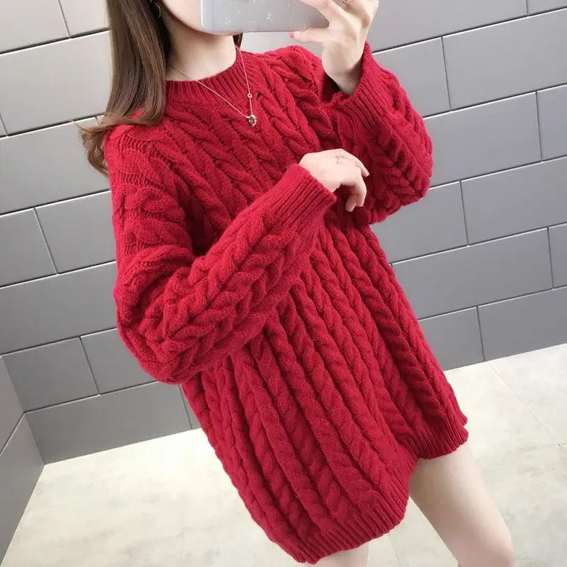 Women's Fashion Loose Twist Sweater Pullover Retro Knitted Puff Autumn Winter Ladies Round Neck Stitching Casual U1031
Women's Fashion Loose Twist Sweater Pullover Retro Knitted Puff Autumn Winter Ladies Round Neck Stitching Casual U1031
