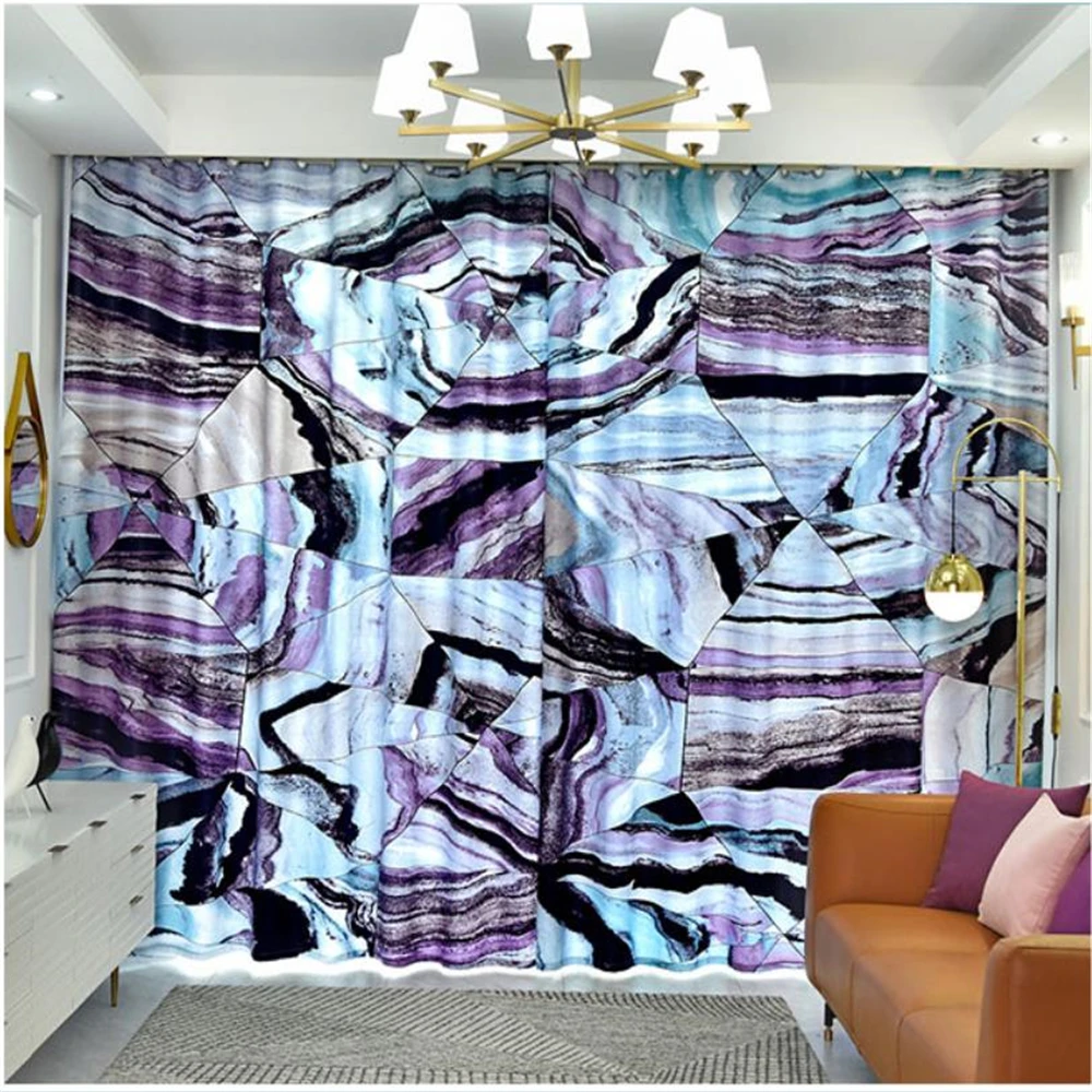 New curtains custom bedroom living room simple modern personality creative geometric blackout curtains purple curtains
New curtains custom bedroom living room simple modern personality creative geometric blackout curtains purple curtains