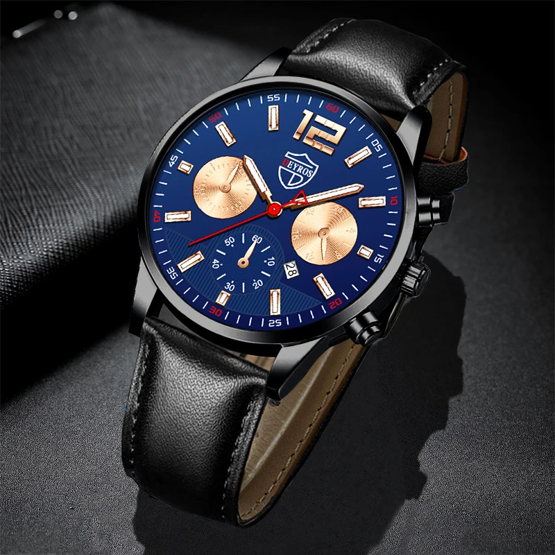 Luxury Clock Stainless Steel Quartz Watch for Men Fashion Business Black Leather Sports Calendar Men's Watches relogio masculino
Luxury Clock Stainless Steel Quartz Watch for Men Fashion Business Black Leather Sports Calendar Men's Watches relogio masculino