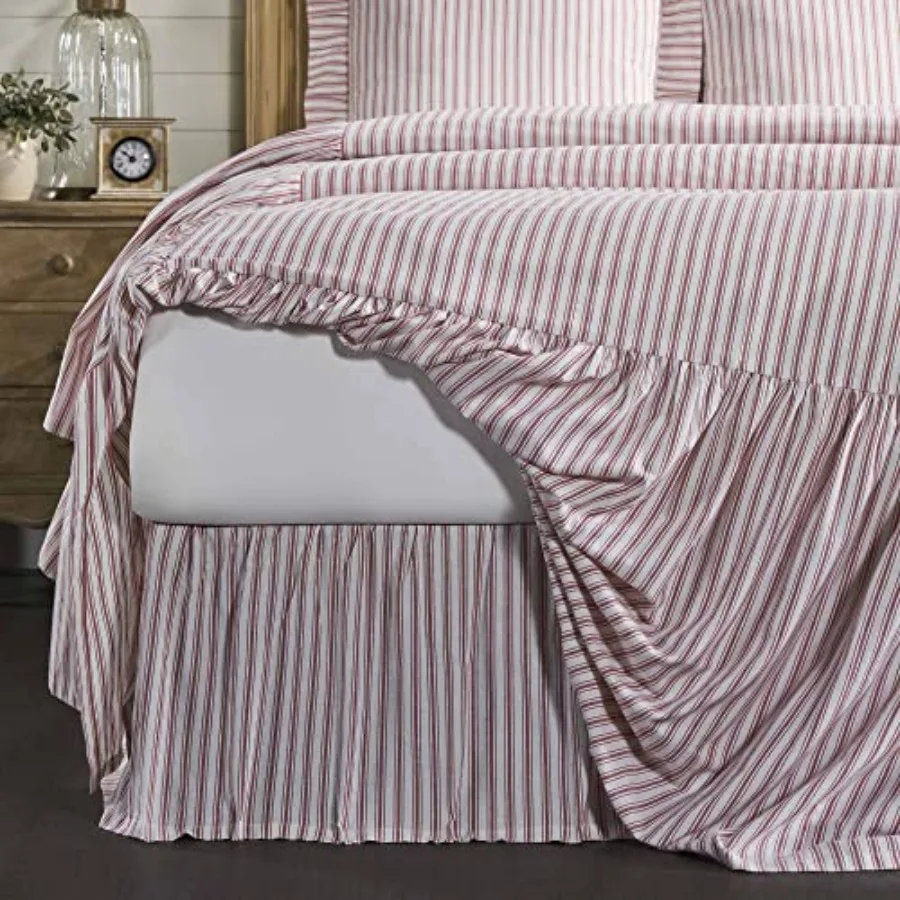Timeless Ticking Red Stripe Ruffled King Bed Skirt Farmhouse Country Christmas Décor 16" Drop
Timeless Ticking Red Stripe Ruffled King Bed Skirt Farmhouse Country Christmas Décor 16" Drop
