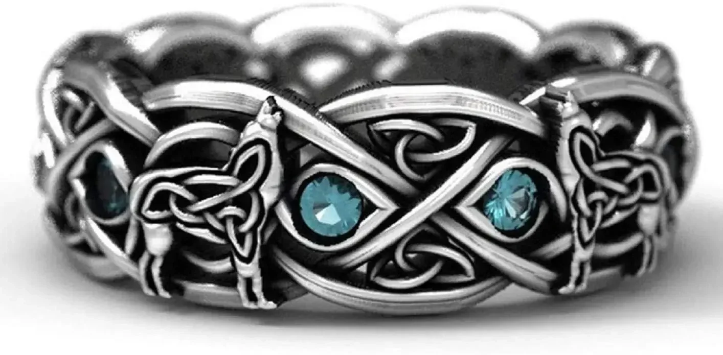 Retro Wolf Totem Rings Topaz Rhinestone Cross Line Ring Viking Wolf Signet Amulet Ring Animal Wolf Jewelry for Women Men
Retro Wolf Totem Rings Topaz Rhinestone Cross Line Ring Viking Wolf Signet Amulet Ring Animal Wolf Jewelry for Women Men