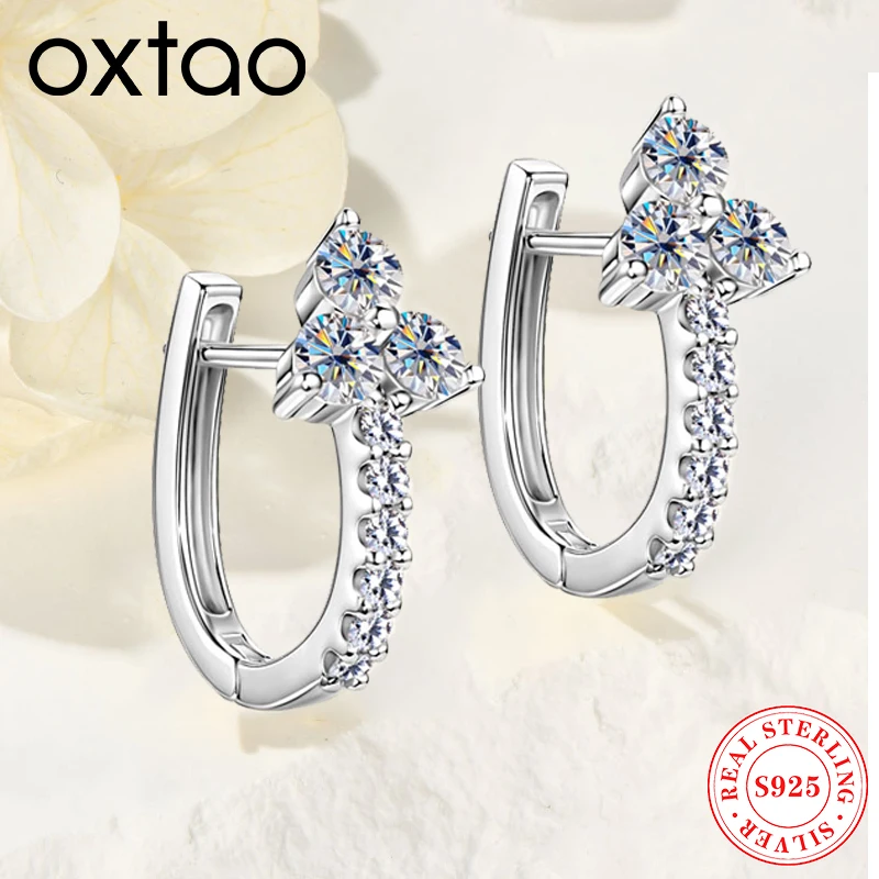 OXTAO Classic U-shaped Hoop Earrings for Women Real 925 Silver Daily Wear Full Moissanite Clip Earrings Fine Jewelry Gifts
OXTAO Classic U-shaped Hoop Earrings for Women Real 925 Silver Daily Wear Full Moissanite Clip Earrings Fine Jewelry Gifts