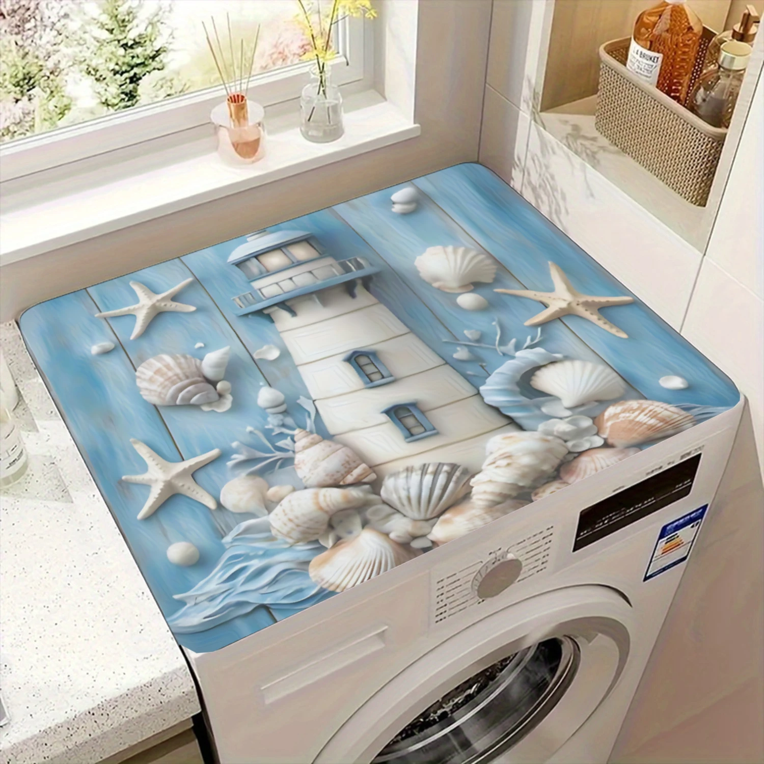 Чехол для стиральной машины, 1 шт., синий, с принтом «Морская тематика: маяк, морские звезды и ракушки», для декора прачечной
Чехол для стиральной машины, 1 шт., синий, с принтом «Морская тематика: маяк, морские звезды и ракушки», для декора прачечной