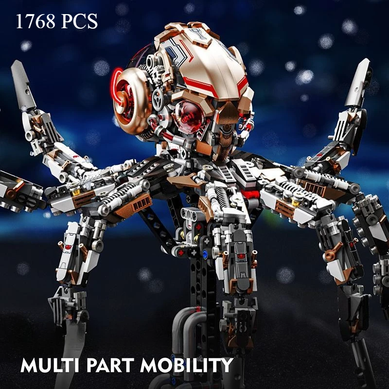 1768PCS MOC Mechanical Octopus Building Set Animals Building Blocks Model With Display Stand And Lights Gift for Kid and Teens
1768PCS MOC Mechanical Octopus Building Set Animals Building Blocks Model With Display Stand And Lights Gift for Kid and Teens