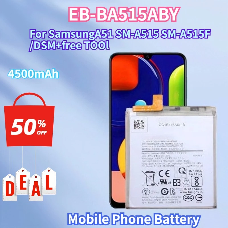 Распродажа Flash EB-BA515ABY Аккумуляторы емкостью 4000 мАч для SamsungA51 SM-A515 A71A31 A71 5G A716/516 SM-A515F/DSM+free TOOl
Распродажа Flash EB-BA515ABY Аккумуляторы емкостью 4000 мАч для SamsungA51 SM-A515 A71A31 A71 5G A716/516 SM-A515F/DSM+free TOOl