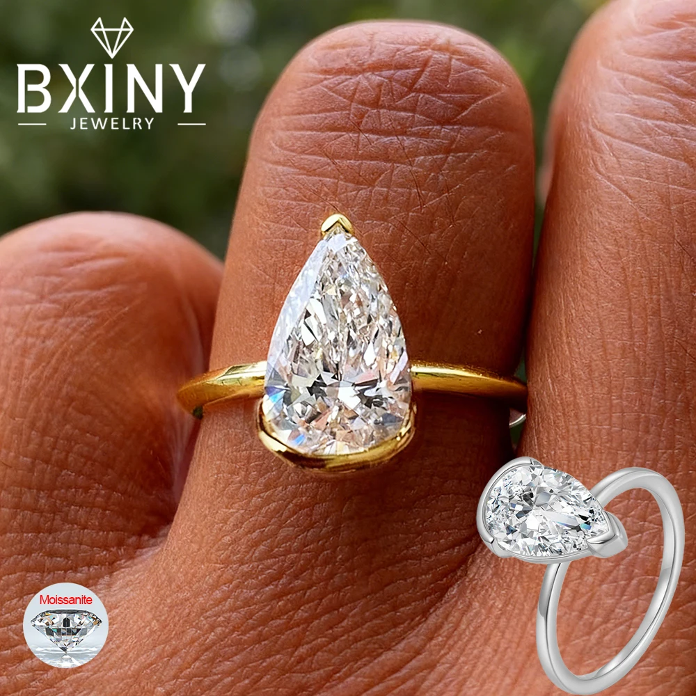 BXINY 4CT Кольца с муассанитом грушевидной огранки, 100% серебро S925 для женщин, комплект с полурамкой, бриллиантовый пасьянс, обручальные кольца, подарки, ювелирные изделия
BXINY 4CT Кольца с муассанитом грушевидной огранки, 100% серебро S925 для женщин, комплект с полурамкой, бриллиантовый пасьянс, обручальные кольца, подарки, ювелирные изделия