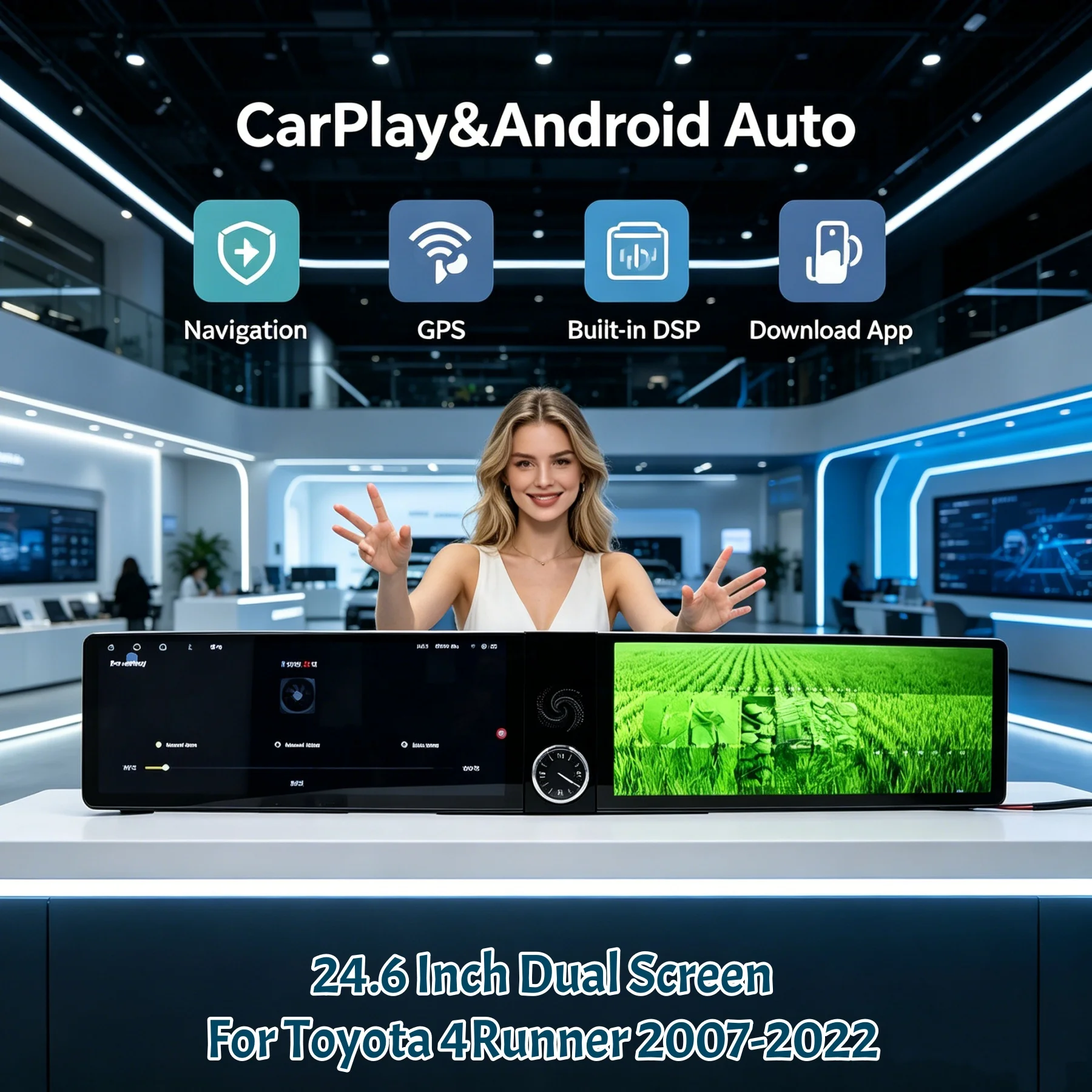 Dual 12.3 Inch Screen Android CarPlay Car Radio For Toyota 4Runner 2007-2022 Touch Screen Multimedia Player GPS Navigation BT
Dual 12.3 Inch Screen Android CarPlay Car Radio For Toyota 4Runner 2007-2022 Touch Screen Multimedia Player GPS Navigation BT