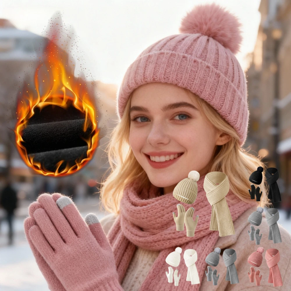 3pcs Winter Warm Set,Adult Hat, Scarf,Gloves,3-in-1 Comfortable Cold-Resistant Outfit for Commuting,Shopping,Outdoor Activities
3pcs Winter Warm Set,Adult Hat, Scarf,Gloves,3-in-1 Comfortable Cold-Resistant Outfit for Commuting,Shopping,Outdoor Activities